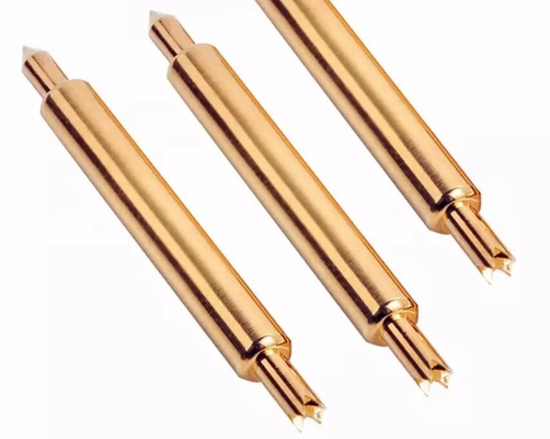 High Current Brass Double Ended POGO Pin PCB Spring Loaded Electrical Contact