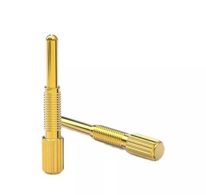 Brass Electrical Pogo Pins Gold Plated 4mm Surface Mount Pogo Pin Threaded